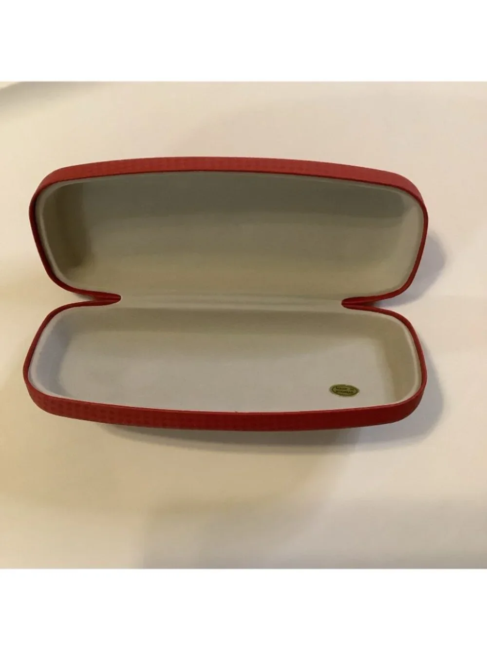 Red Hardshell Clamshell Glasses Case, Preloved
